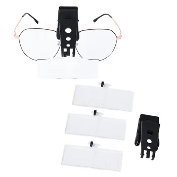 1.5 X/2.5 X/3.5 X Увеличително Стъкло Оптични Инструменти Сгъваема Скоба За очила с Лупа 3 Лещи ABS Акрилни Затягаща Очила