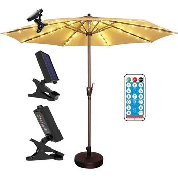 104 Led слънчеви umbelliferae фенер, струнни светлини, слънчев чадър лампа за двор, градинска лампа за къмпинг, градина плажен лампа, струнен лампа