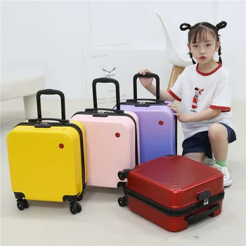18-инчов детски пътен куфар, мини-малко един преносим интернатный куфар, студентски куфар количка, чанта за багаж с колела, кутия
