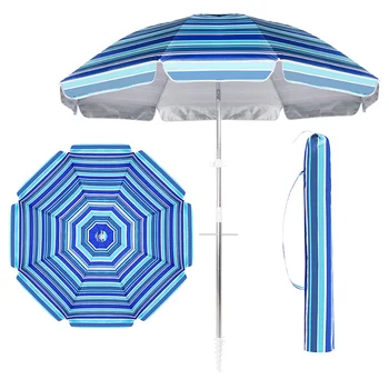 2 Цвята 180 см Голям чадър от слънцето Открит Преносим UPF50 Лятна ваканция