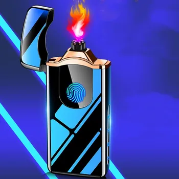 2023 Нов 6 Електродъгово Сензорен Индукционный Зажигатель с пръстов Отпечатък, USB-Запалка За Зареждане, Метална Ветрозащитный и Беспламенный Подарък от Висок Клас
