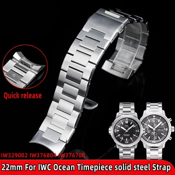 22 мм За IWC Aquatimer Семеен Каишка за часовник IW329002 IW376804 IW376708 Мъжки каишка От Цялата Неръждаема стомана, гривни, Аксесоари за часовници