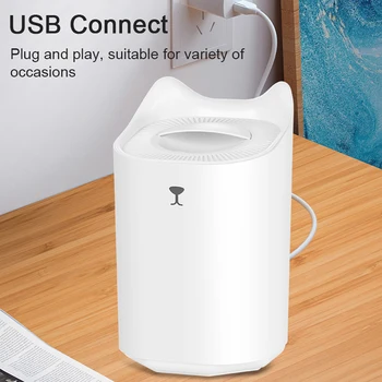 3,3 Л Овлажнители на въздуха за дома, зареждащи се чрез USB, овлажнители на въздуха, дифузор етерични масла с цветна лампа, автоматично изключване с 3 режима на замъгляване