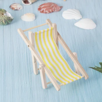 974730 Модел плажен стол Детски мини-играчки, плажни играчки детски спомени за партита в морски стил Комплект аксесоари за кухненски столове с дървесен декор