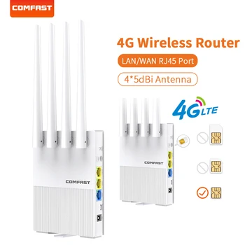COMFAST Водоустойчив външен рутер 150 Mbit/s, 4g модем Wifi, Сим-карта на CAT4 LTE, рутери за IP камери / външно покритие на Wi-Fi