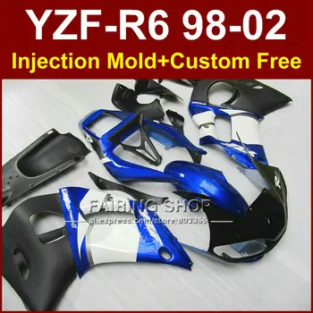 G7RV резервни Части за обтекател ниски цени YAMAHA комплект обтекателей YZF R6 98-02 синьо обичай обтекател YZF R6 1998 1999 2000 2001 2002 R67V