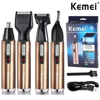 Kemei универсална акумулаторна машинка за подстригване за нос, машинка за оформяне на брада, за мъже и жени, за които красотата на лицето, за веждите, за подстригване на коса в носа, за носа и ушите