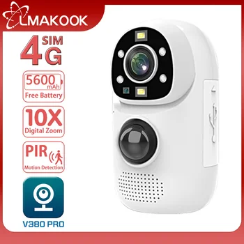 LMAKOOK 4MP 4G камера, вградена батерия, откриване на движение в помещението, безжична камера за видеонаблюдение, wi-fi камера PRO V380