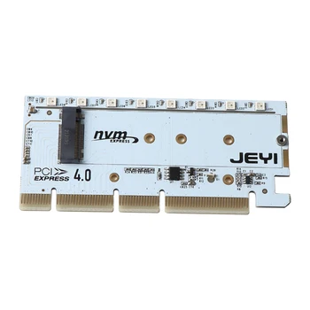 M2 за PCI Express PCIE4.0x16 Карта за разширяване с RGB за M. 2 NVME Протокол 2230 2242 2260 3380 SSD Карта Адаптер за настолен КОМПЮТЪР