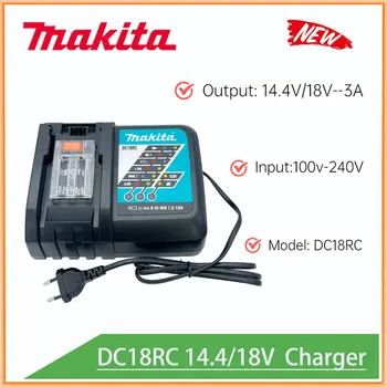 Makita Оригинално Зарядно устройство DC18RC Makita 3A 6A 14,4 18 В Bl1830 Bl1430 BL1860 BL1890 Зарядно Устройство за инструмент Usb 18VRC