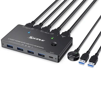 USB3.0/8 K HDMI-съвместими KVM SWITCH, Игри ключ, Споделяне на екрана, Многофункционално зарядно устройство, HDMI-съвместим Газа, USB hub