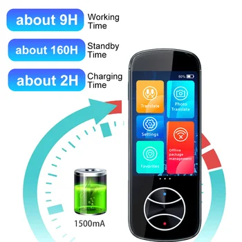 V10 Гласов преводач 107 Многоезичен незабавен превод Безжична 2-лентов преводач в реално време приложение, което е съвместимо с Bluetooth устройство
