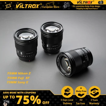 VILTROX 75 мм F1.2 Обектив Sony E Nikon Z Fuji X с автоматично фокусиране и Портретна АПС-C Голям Бленда на обектива на камерата Fujifilm Sony Nikon Mount