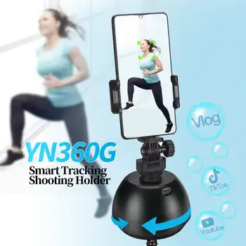 YONGNUO YN360G с Автоматично Проследяване, Интелигентни Титуляр за телефон за правене на снимки, Завъртане на 360 градуса, Автоматично Лице / Корпус за видео/видео блог /YouTube на живо