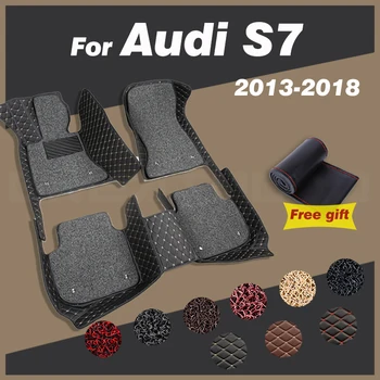 Автомобилни стелки за Audi S7 2013 2014 2015 2016 2017 2018 автомобилни накладки за краката на поръчка Килим Аксесоари за интериора на Подробности украса