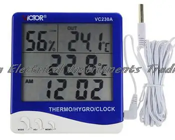 Бързото пристигане VC230A Голям Ccreen С Часове, Система за 12/24 Часа, Влагомер за Измерване на температурата, Дигитален М