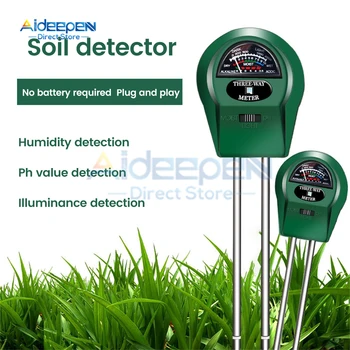 Висококачествен измерване на PH на почвата 3 в 1 тестер за PH на слънчева светлина, градински цветя, сензор за влажност на почвата, измерване на киселинност растения, монитор влажност, PH