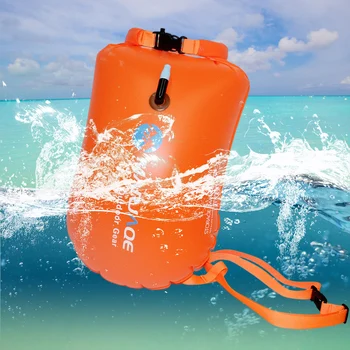 Водоустойчива чанта за плуване обем 20 л, надуваеми чанта за плуване във водата от PVC с колан, плавателност 12 кг, лесен за каране на лодка, каране на каяк