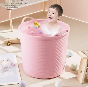 Голяма детска баня с Вана и Голяма детска вана Детето може да седи във ваната, Домакински бебешка вана за гмуркане