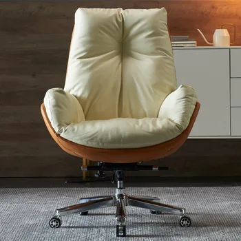 Дизайнерски офис стол за спални, модерно обзаведен хол, кожен стол с възможност за сгъване на облегалката, компютърна мобилна завъртане на мебели Cadeira GXR34XP