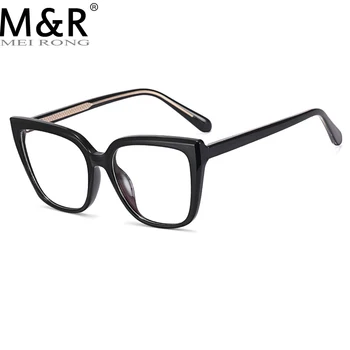Дизайнерски тенденция на дамски ретро очила, блокиране на синя светлина, антирадиационные очила Tr90, правоъгълни прозрачни модни Eyewea