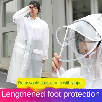 Дъждобран, дамски дълга прозрачна защита за тялото, модерен дъждобран за самотни възрастни, дебели, за разходки