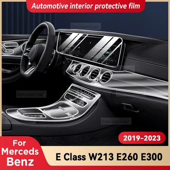 За Mercedes Benz Class E W213 2021-2023 Централна конзола вътрешността на колата Прозрачен защитен филм от TPU, аксесоари за защита от драскотини