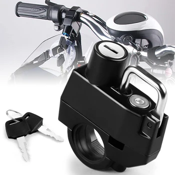 Заключване за мотоциклетни каски, анти-кражба брави за колоездене шлем с 2 ключове, аксесоари за мотоциклети от алуминиева сплав