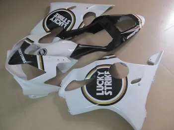 Комплект обтекателей от ABS-пластмаса Бял черен инжекцион мотоциклет на Honda CBR600 F4i 01 02 03 2001 2002 2003 година на издаване автомобил спортбайка