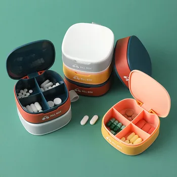 Кутия за Съхранение на лекарства Безопасна Преносим Мини-Преграда за Малък Размер Цветен 7 Дни Отделна Опаковка Хапчета Запечатани Переноска Подходящ За Пътуване