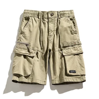 Къси панталони-карго мъжки градинска дрехи Летни памучни тактически ежедневни панталони с много джобове на Панталони за джогинг Улични военни панталони мъжки дрехи
