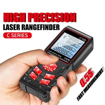 Лазерен далекомер, лазерна линия, далекомер, цифров измерител на разстояние, лазерен далекомер, ръчно измерване на лента 40/60/80/100 м