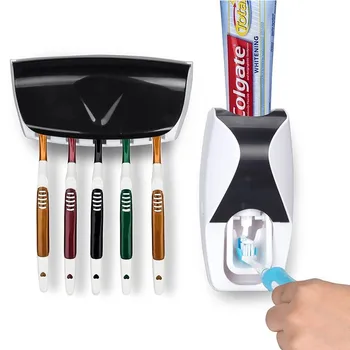 Лепкава сокоизстисквачка паста за зъби за баня диспенсер за паста за зъби, набор от прахоустойчив автоматична паста за зъби, опаковка аксесоари за баня дома