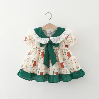 Летни дрехи за момичета 2023, испански бална рокля с флорални принтом, тържествено рокля за малки момичета, детски бутикови дрехи в стил 