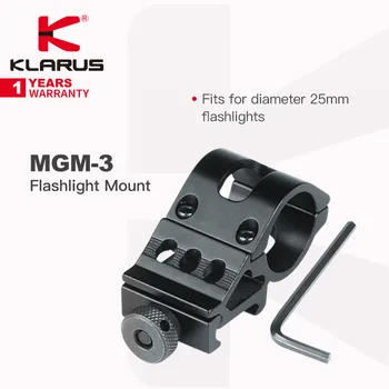 Метално офсетное определяне на Picatinny Klarus MGM-3 за фенерче, съвместимо с най-разнообразни лампи, подходящи за диаметър 25 мм