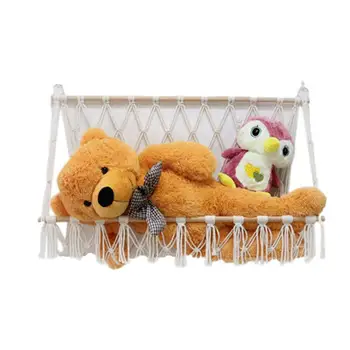 Мрежа за съхранение на играчки в хамака с чучелами животни е подходящ за препарирани животни като различен подарък за момичета и момчета, вместо кошчета за боклук и сандък за детски играчки.