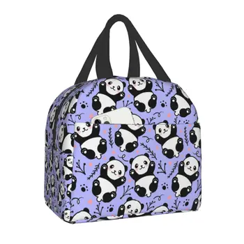 Мультяшная панда Мечка Изолирано чанта за обяд, за къмпинг, за Пътуване Водоустойчив охладител Термален обяд-бокс за жени, деца, училище работа
