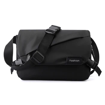 Мъжка модна тенденция водоустойчив найлон лека чанта за през рамо, однотонная, с много джобове, голям чанта през рамо за почивка и пътуване