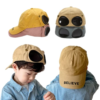 Нови сладки бебешки шапки за момчета и момичета със слънчеви очила, и бейзболни шапки в стил хип-хоп, аксесоари за деца 4-8 години, шапка с утиным по езика