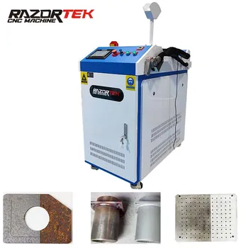 Оптични лазерни чистящая машина Razortek 1000 W 1500 W 2000 W 3000 W за почистване на метал от въглерод, неръждаема стомана, алуминий