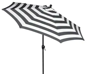 Открит 9 ' Ibiza Stripes през цялата кривошипный чадър премиум-клас за двор