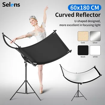 Регулируема U-образна рефлектор Selens 4в1, лещи светлина със сгъваема стойка за осветление, чанта за носене за студийната фотография, портретни