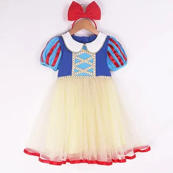 Рокля принцеса snow white за малки момичета в корейски стил, детски костюм за cosplay на рождения ден, детско бална рокля-пакетче, дрехи, обличам