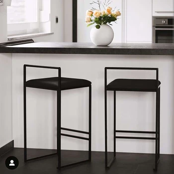 Скандинавски бар стол Модерен минималистичен бар стол за дневна ресторанта Индивидуален столче за хранене
