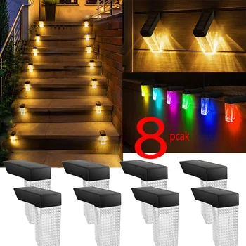 Слънчева лампа, външна водоустойчива IP65, индукционная лампа за стълби, външно градинска украса, осветление, монтиран на стената лампа в двора, стенни осветителни тела