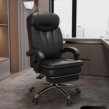 Стол за хола, офис стол, въртящ се тоалетка, кожени настилки стол, салон удобен офис мебели на колела