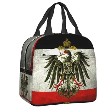 Флаг на Германската империя, Германия, изолирани чанти за обяд за жени, преносим охладител, термобокс, училищен