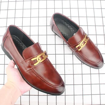 Четири сезона Новата британска ежедневни обувки Le Fu Корейската версия дишаща мъжка бизнес кожени обувки PX157
