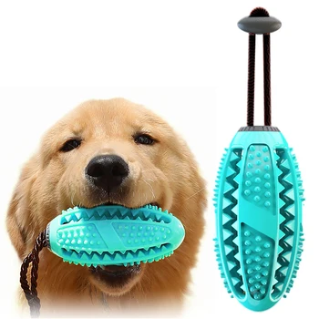 Четка за зъби за кучета от действително нетоксичен материал TPR, играчка за почистване на зъбите с храна за домашни любимци, може да бъде изпълнен с кучешки четка за зъби, играчка за дъвчене
