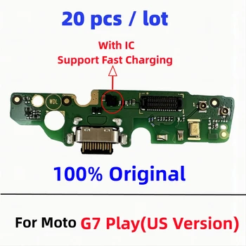 20 бр/лот. Оригинален USB зарядно устройство dock конектор такса порт за зареждане Гъвкав кабел за Motorola Moto G7 Play US версия